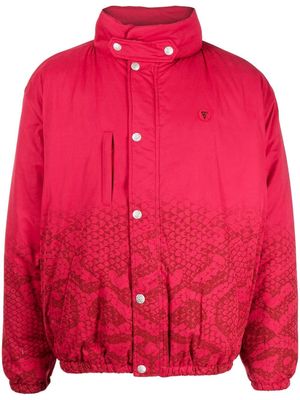 ICECREAM snakeskin-print padded jacket - Pink