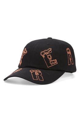 ICECREAM Spelling Embroidered Baseball Cap in Black