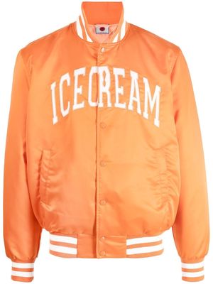 ICECREAM varsity style logo bomber jacket - Orange