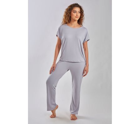 iCollection Brushed Modal Cap Sleeve Top & Pant s Set