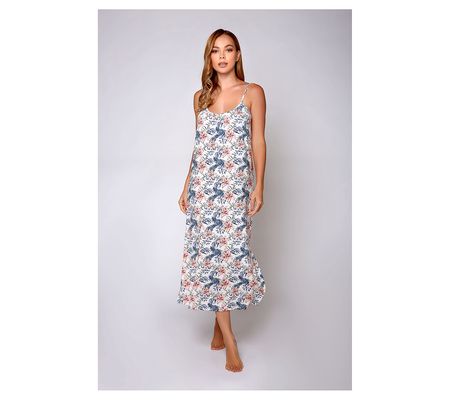 iCollection Knit Printed Maxi Lounge Dress