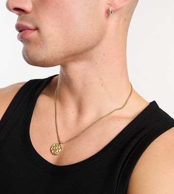 Icon 14k gold plated herringbone coin pendant necklace