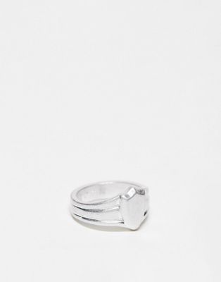Icon Brand jazz club mini crest ring in silver