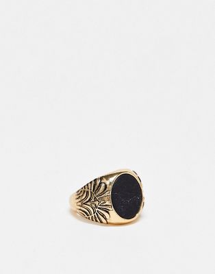 Icon Brand Mural signet ring in gold
