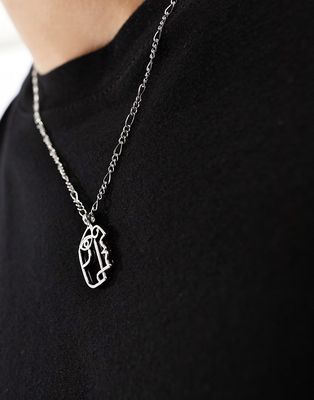 Icon Brand profile pendant necklace in silver-Gold