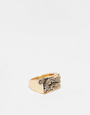 Icon Brand stealth signet ring in gold