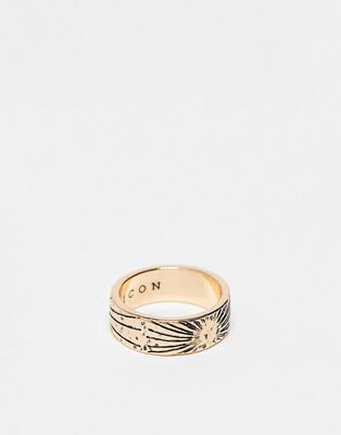 Icon Brand sunburst band ring in gold