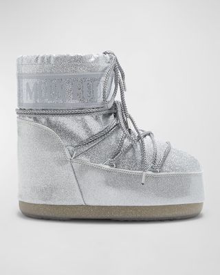 Icon Glitter Lace-Up Short Snow Boots