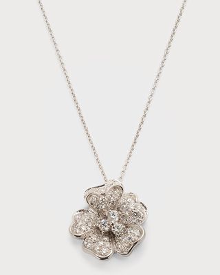 Iconic Flower 18k White Diamond Pendant