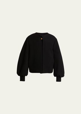 Iconic Soft Wool Balloon-Sleeve Jacket