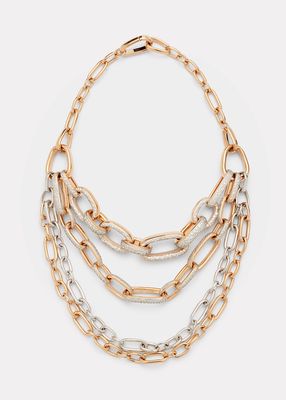 Iconica Bravarole Rose Gold and White Gold Necklace with Diamonds