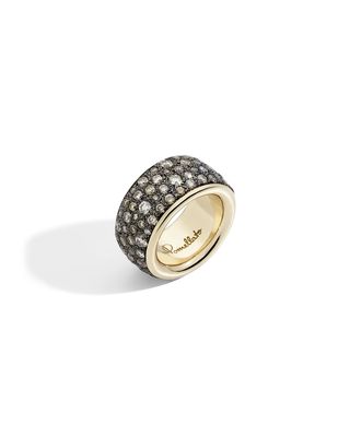 Iconica Precious Maxi 18k Rose Gold Brown Diamond Ring, Size 53