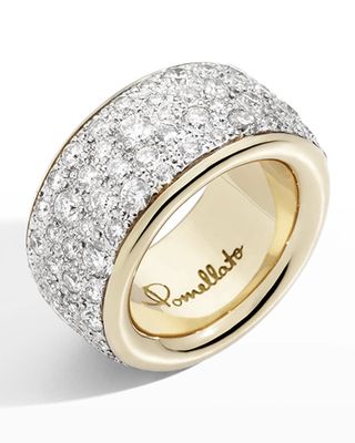 Iconica Precious Maxi 18k Rose Gold White Diamond Ring, Size 51