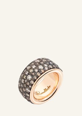 Iconica Rose Gold Maxi Ring with Brown Diamonds