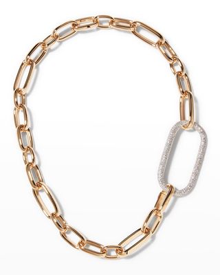 Iconica Rose Gold Necklace with Diamond Link