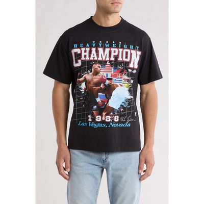 ID Supply Co Mike Tyson Flag Splash Graphic T-Shirt in Black