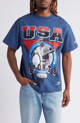 ID Supply Co USA Baseball Graphic T-Shirt in Navy 