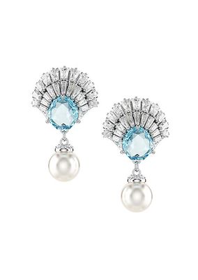 Idyllia Crystal & Imitation Pearl Drop Earrings