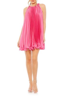 Ieena for Mac Duggal Pleated Flowy Cocktail Minidress in Candy Pink