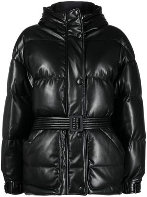 Ienki Ienki faux-leather zip-up padded jacket - Black
