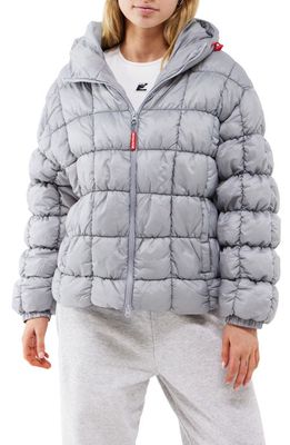 iets frans Baffle Hooded Puffer Jacket in Grey
