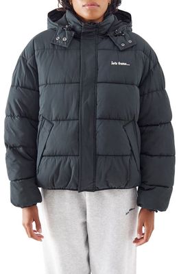 iets frans Hooded Puffer Jacket in Black