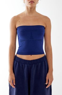 Iets Frans Lara Knit Crop Tube Top in Navy