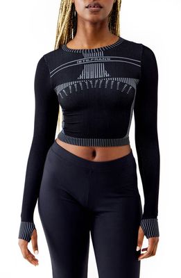 iets frans Lara Logo Detail Open Back Crop Top in Black