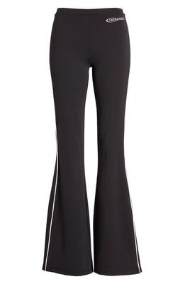 iets frans Piped Flare Leg Yoga Pants in Black