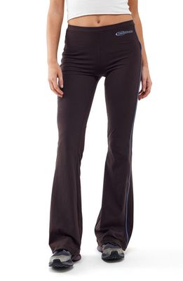 iets frans Piped Flare Leg Yoga Pants in Brown