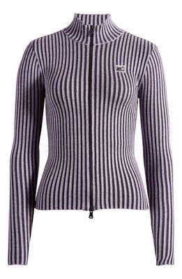 iets frans Plaited Front Zip Sweater in Purple
