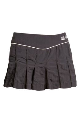 Iets Frans Pleated Tech Miniskirt in Charcoal