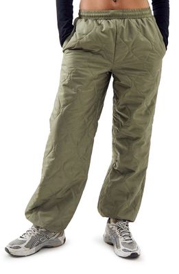 iets frans Quilted Joggers in Khaki