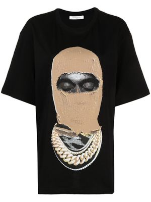 Ih Nom Uh Nit balaclava-print crew-neck T-shirt - Black