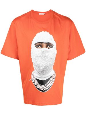 Ih Nom Uh Nit balaclava-print detail T-shirt - Orange