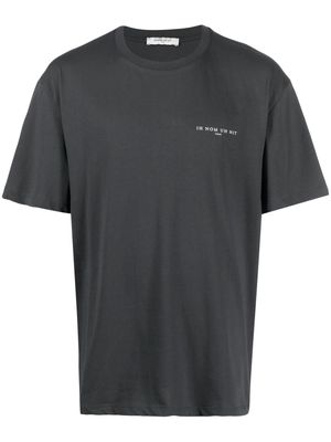 Ih Nom Uh Nit Black Pearl Roses logo-print T-shirt - Grey