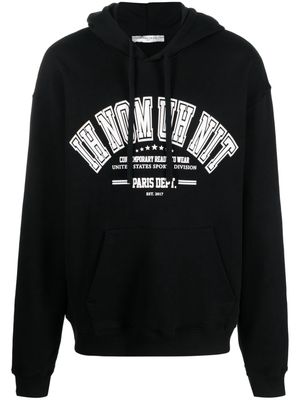 Ih Nom Uh Nit College-print drawstring hoodie - Black
