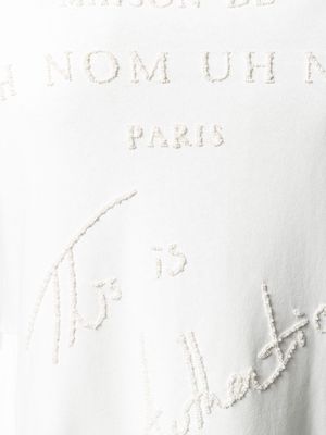 Ih Nom Uh Nit embroidered zipped hoodie - White