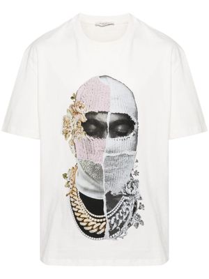 Ih Nom Uh Nit floral face-print cotton T-shirt - White