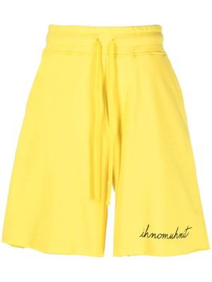 Ih Nom Uh Nit logo-print cotton track shorts - Yellow