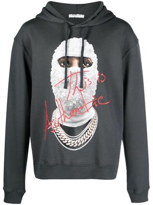 Ih Nom Uh Nit Mask Authentic graphic-print hoodie - Grey