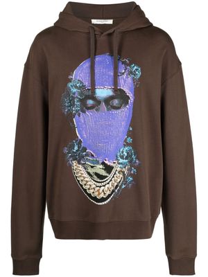 Ih Nom Uh Nit Mask Black Roses cotton hoodie - Brown