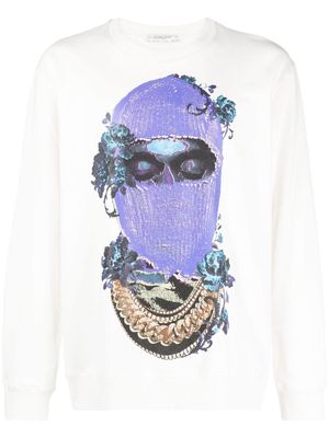Ih Nom Uh Nit Mask Roses graphic-print sweatshirt - Neutrals