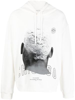 Ih Nom Uh Nit rear logo-print detail hoodie - White