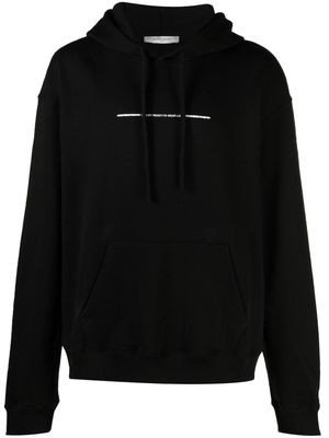 Ih Nom Uh Nit slogan-print cotton hoodie - Black