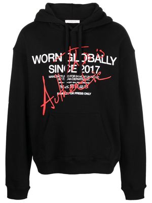 Ih Nom Uh Nit Worn Globally graphic-print hoodie - Black