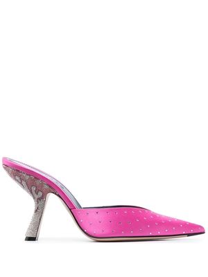 iindaco Carmen 95mm crystal-embellished mules - Pink