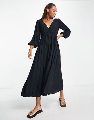 Iisla & Bird kimono beach maxi summer dress in black