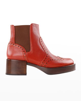 Ikeda Patent Wing-Tip Chelsea Boots