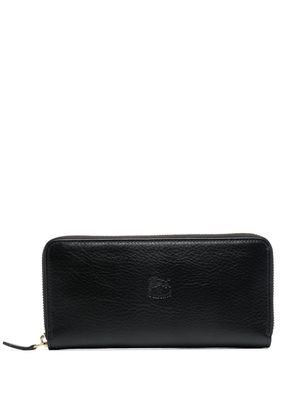 Il Bisonte Ametista logo zip-around wallet - Black